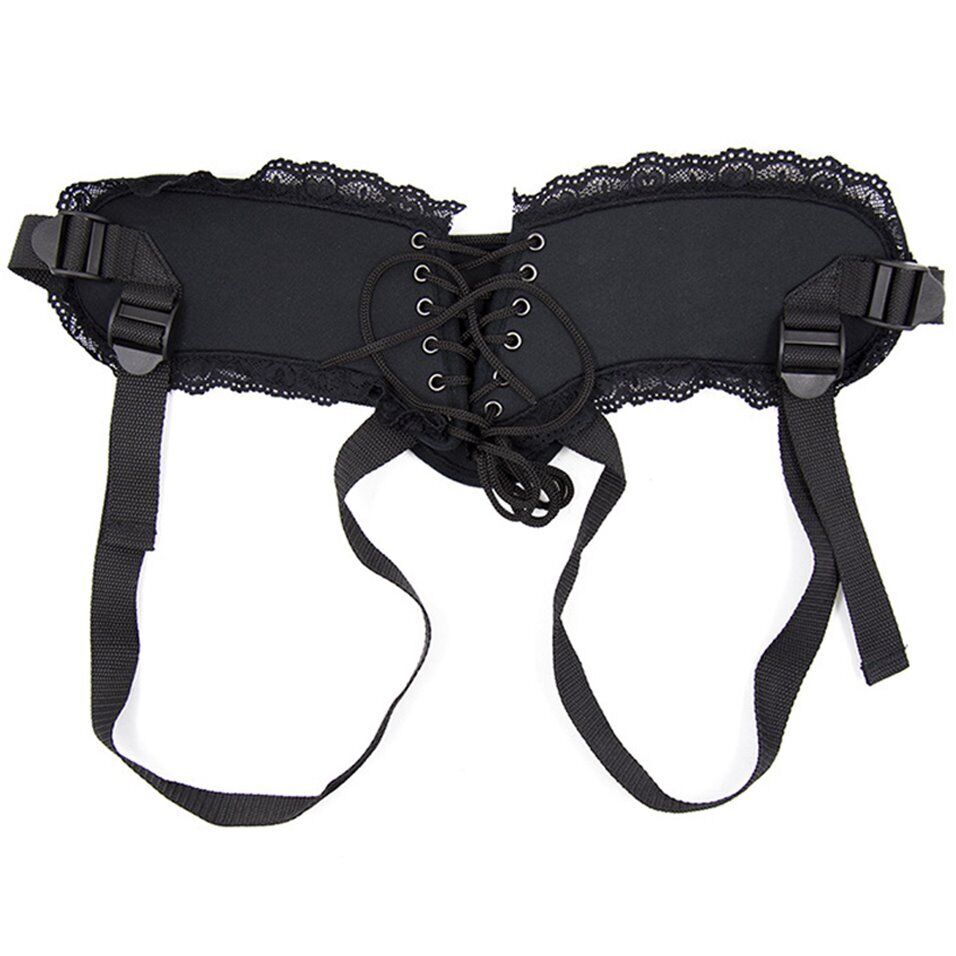 Laced Corset Style Universal Strap On Harness with Rubber O Ring Sex Toys