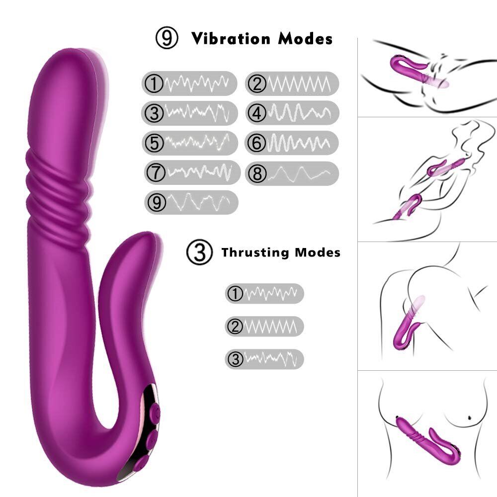 Double Ended Thrusting G-spot Anal Dildo Vibrator Sex-toys for Women Couples