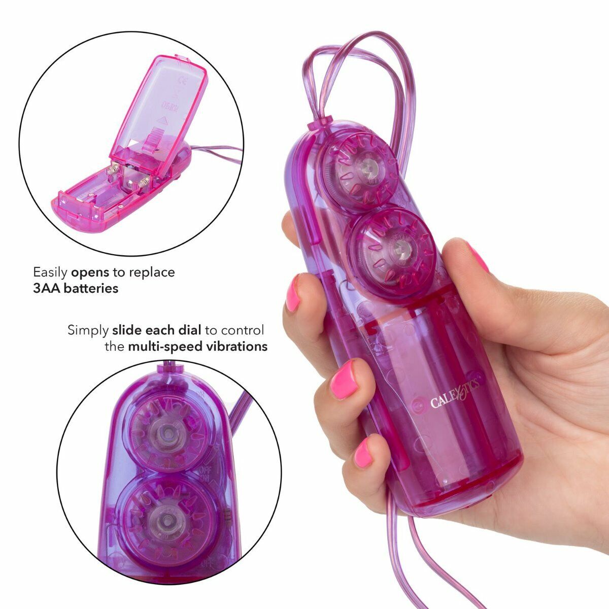 Vibrating Dual Bullet Vibe w/ Bunny Teaser Sleeve Clit Nipple Anal Vibrator Egg