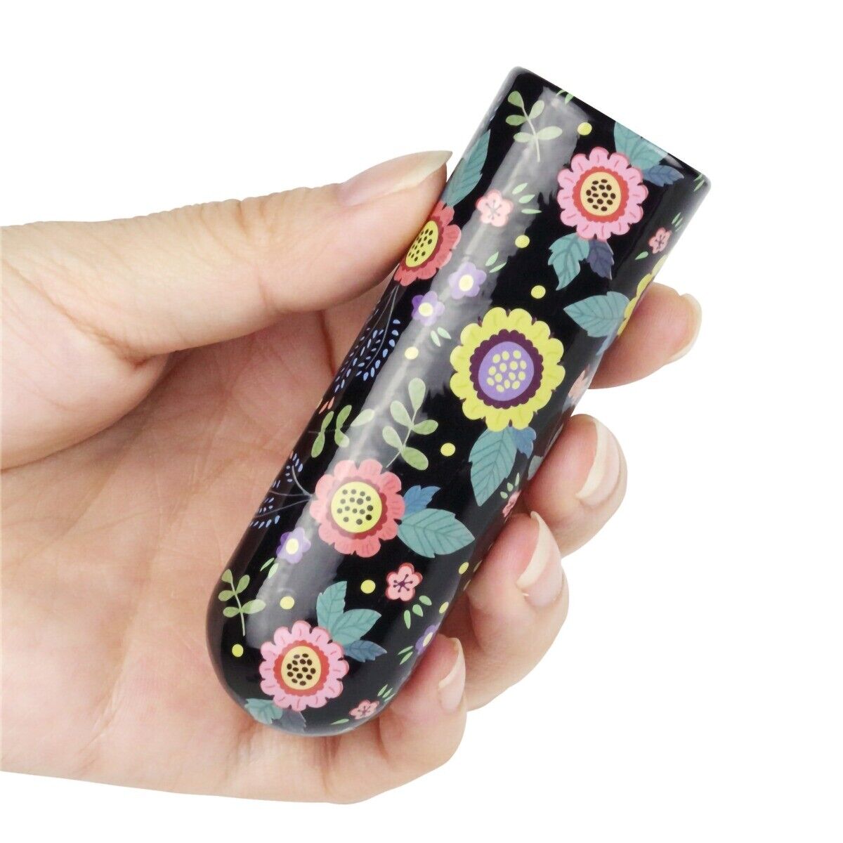 Rechargeable Floral Pattern Power Bullet Vibrator Beginner Sex Toys for Women