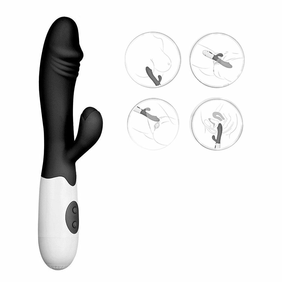 Rechargeable Realistic G-spot Clit Rabbit Vibrator Dildo Sex-toys for Women