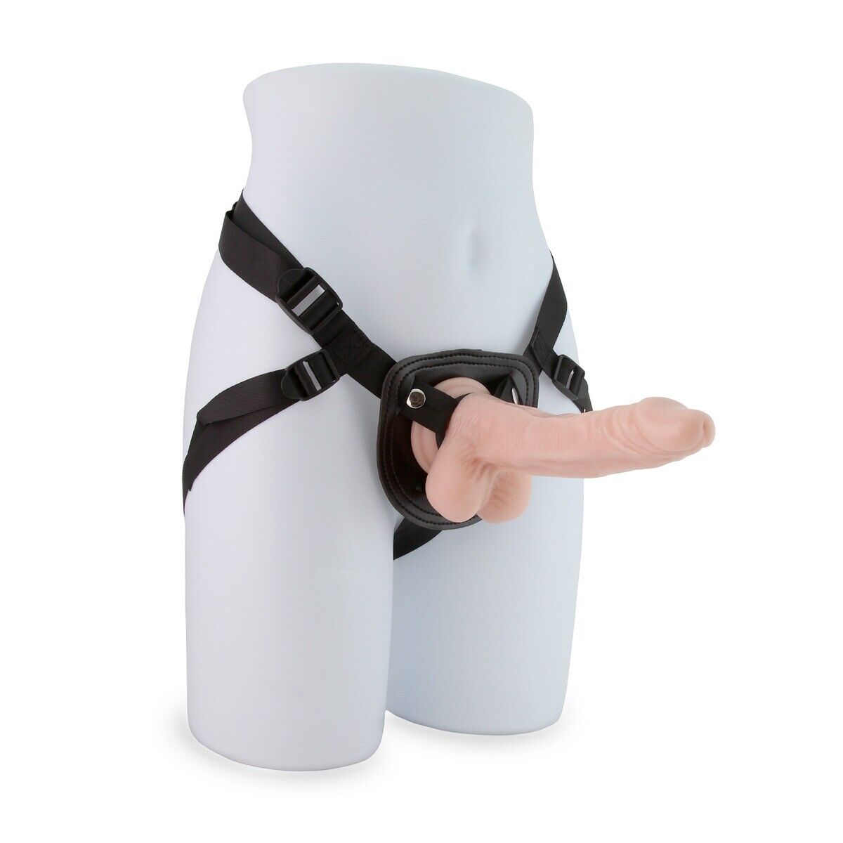 Adjustable Strap On Harness with 8.5" Realistic G-spot Anal Pegging Dildo Dong