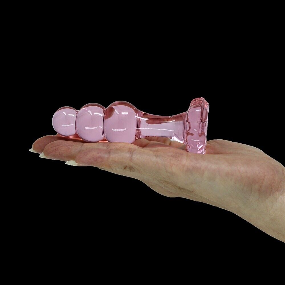 Beaded Pink Glass Anal Butt Plug Dildo Beads Anal Sex Toys for Men Women Couples