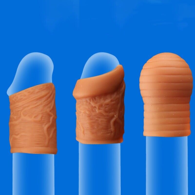 Silicone Foreskin Penis Cock Ring Prolong Delay Premature Ejaculation Enhancer