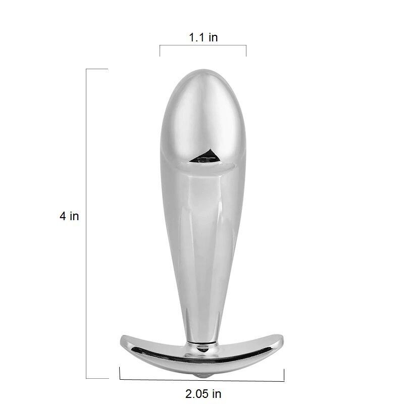 Stainless Steel Wearable Realistic Cock Head Anal Butt Plug Anal Trainer Sex Toy