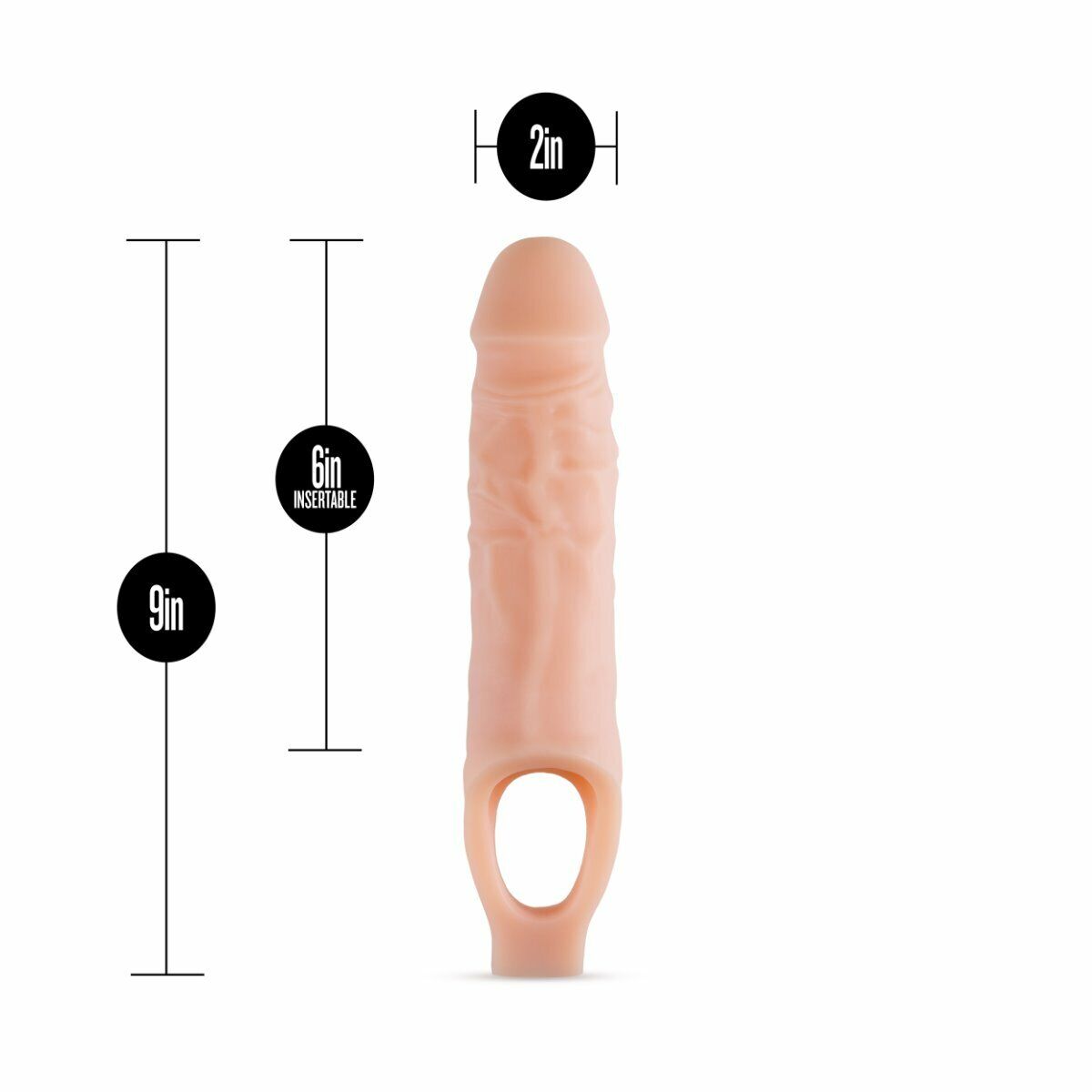 9 Inch Cock Sheath Male Penis Extension Extender Girth Enhancer Enlarger