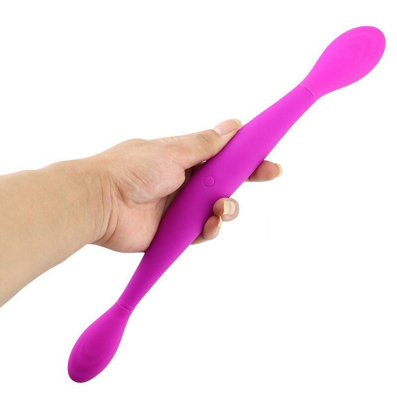 Flexible Double Dual Ended G-spot Anal Vibrator Dildo Dong Sex-toys for Women