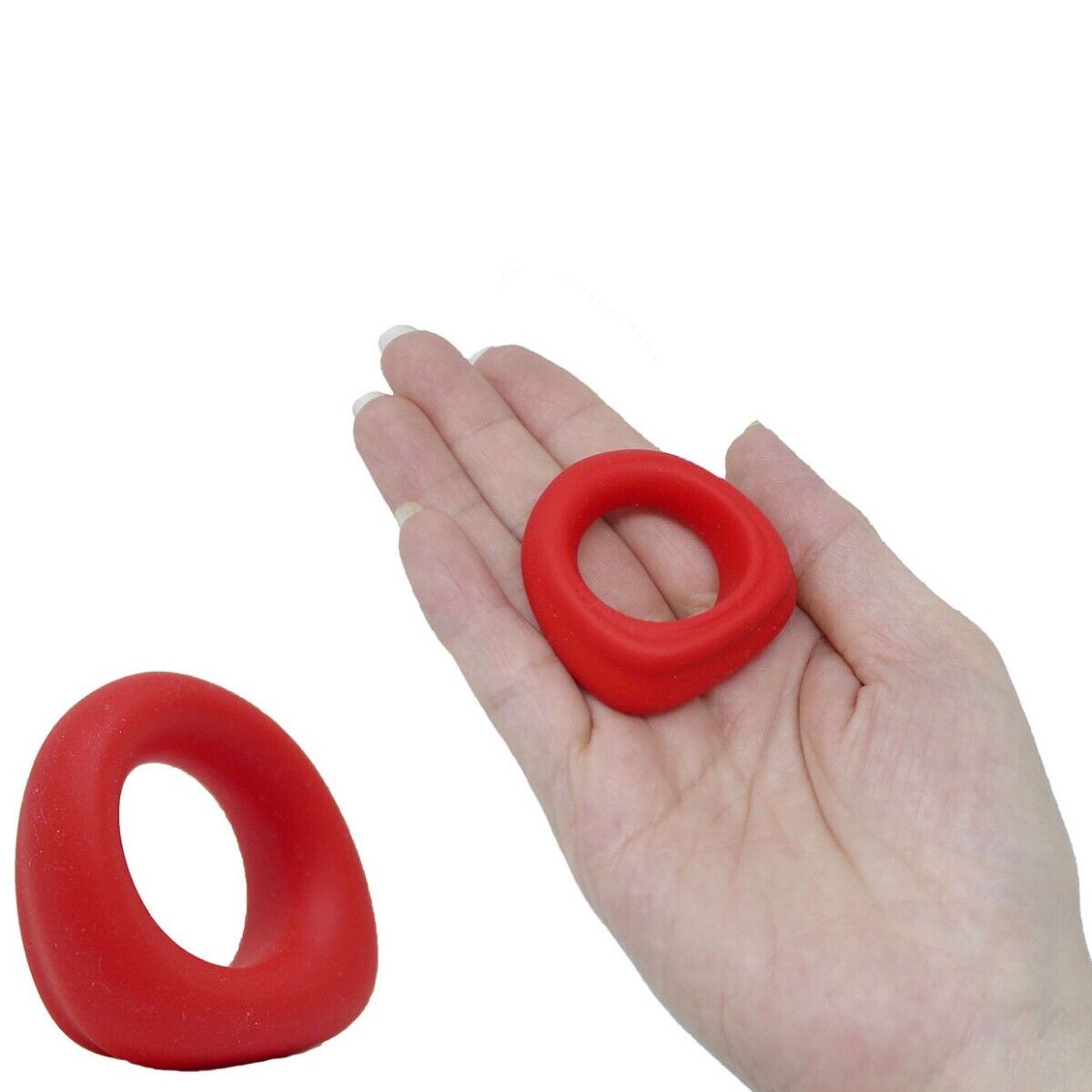 Red Stretchy Silicone Male Penis Enhancer Prolong Delay Sex Cock Ring for Men