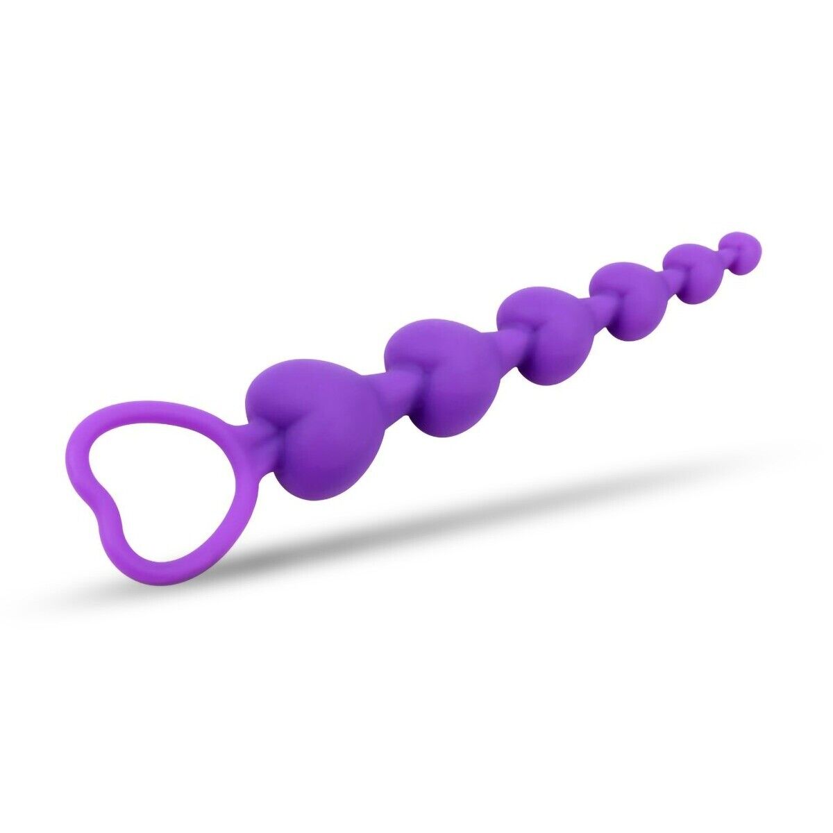 Purple Silicone Heart Booty Anal Beads Butt Plug Anal Play Train Sex Toys