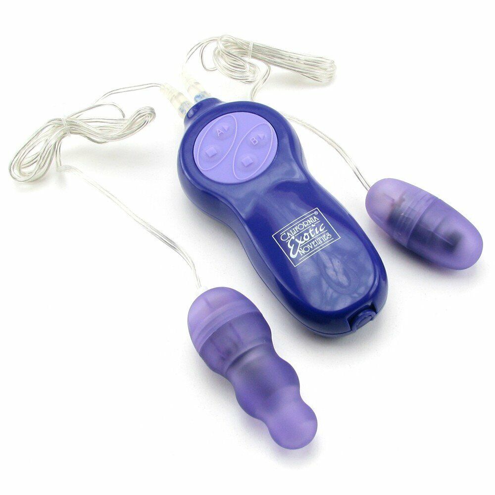 Dual Double Bullets Egg Vibe Clit Nipple Anal Vibrator Stimulator Sex-toys