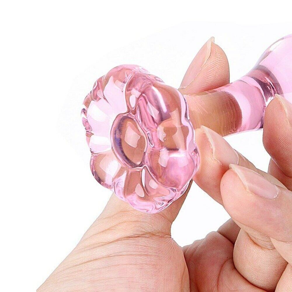 Beaded Pink Glass Anal Butt Plug Dildo Beads Anal Sex Toys for Men Women Couples