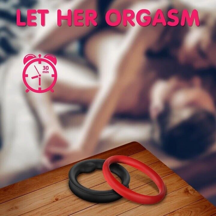 3in1 Silicone Stretchy Longer Harder Stronger Erection Enhancer Penis Cock Ring