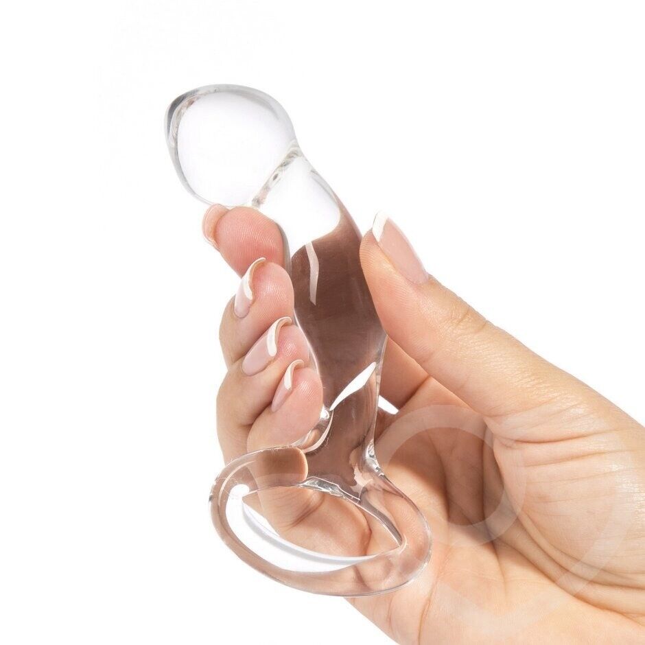 Curved Glass Anal Sex P-spot Proble Butt Plug Prostate Massager for Men