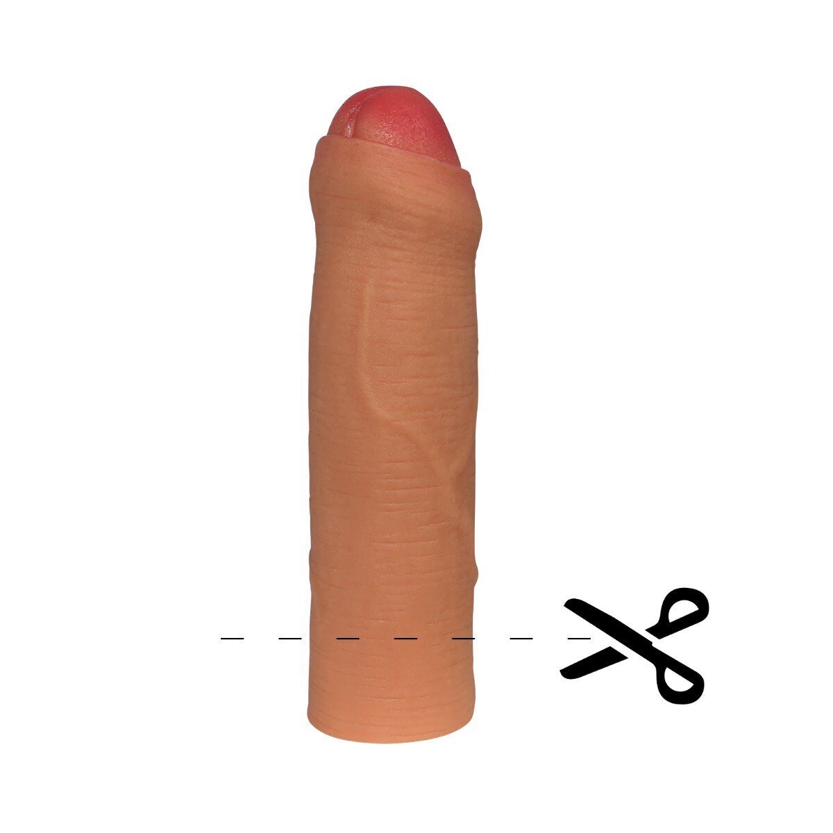 Silicone Black Uncircumcised Uncut Cock Sleeve Penis Extension Extender Add 1"