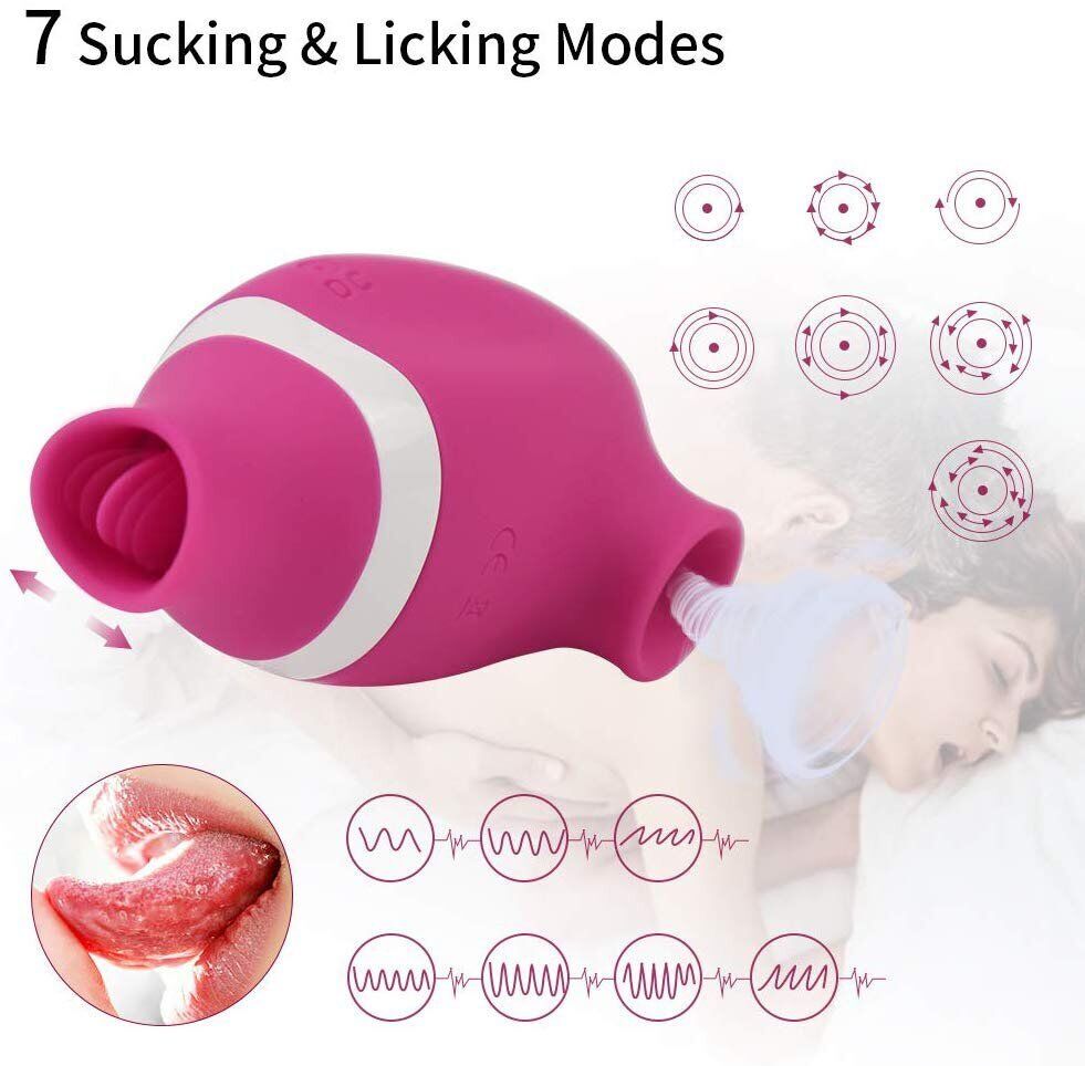 Sucking Licking Tongue Clit Nipple Vibrator Stimulator Sex Toys for Women Couple