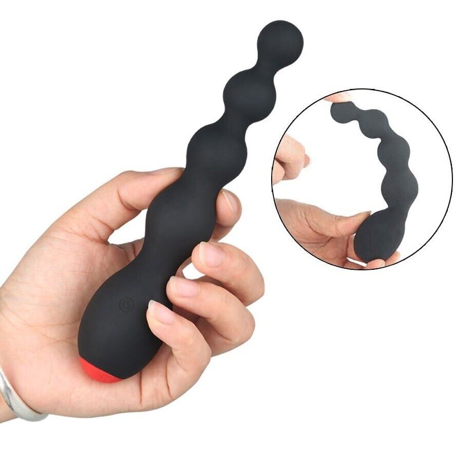 Silicone Rechargeable Vibrating Beaded Anal Plug Beads Vibrator Anal Sex Toys