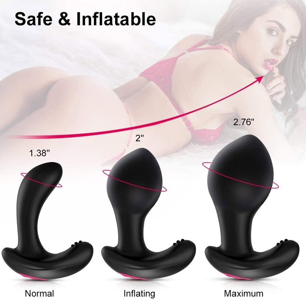 Inflatable Vibrating P-Spot G-spot Anal Vibrator Prostate Massager Butt Plug