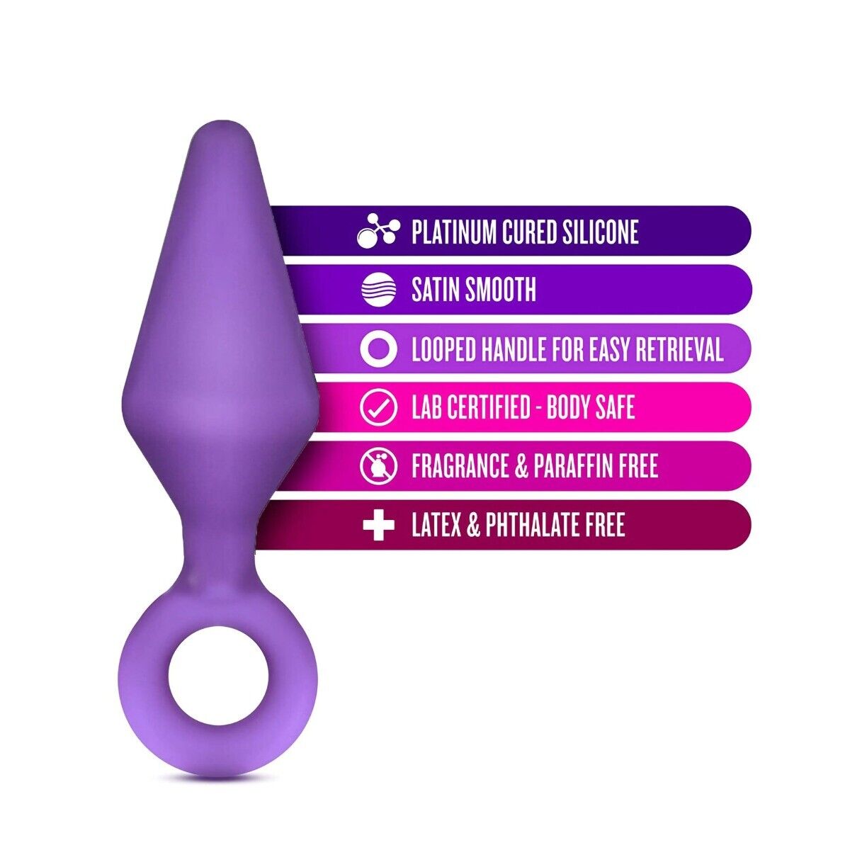 Silicone Anal Rimmer Butt Plug with Pull Ring Anal Sex Toys for Men Women Couple