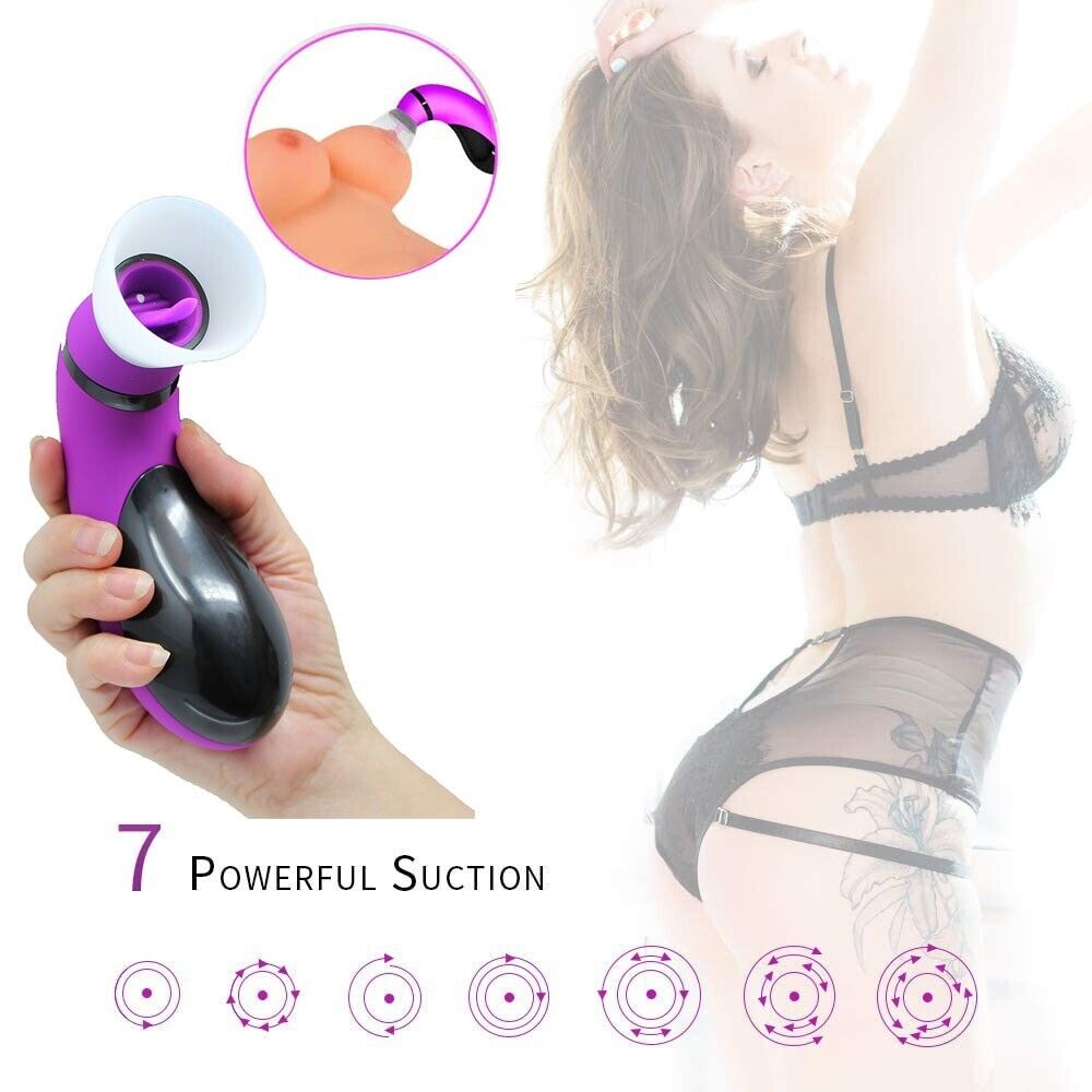 Tongue Licking Oral Sex Clit Nipple Female Vaginal Pussy Pump Sucker Vibrator