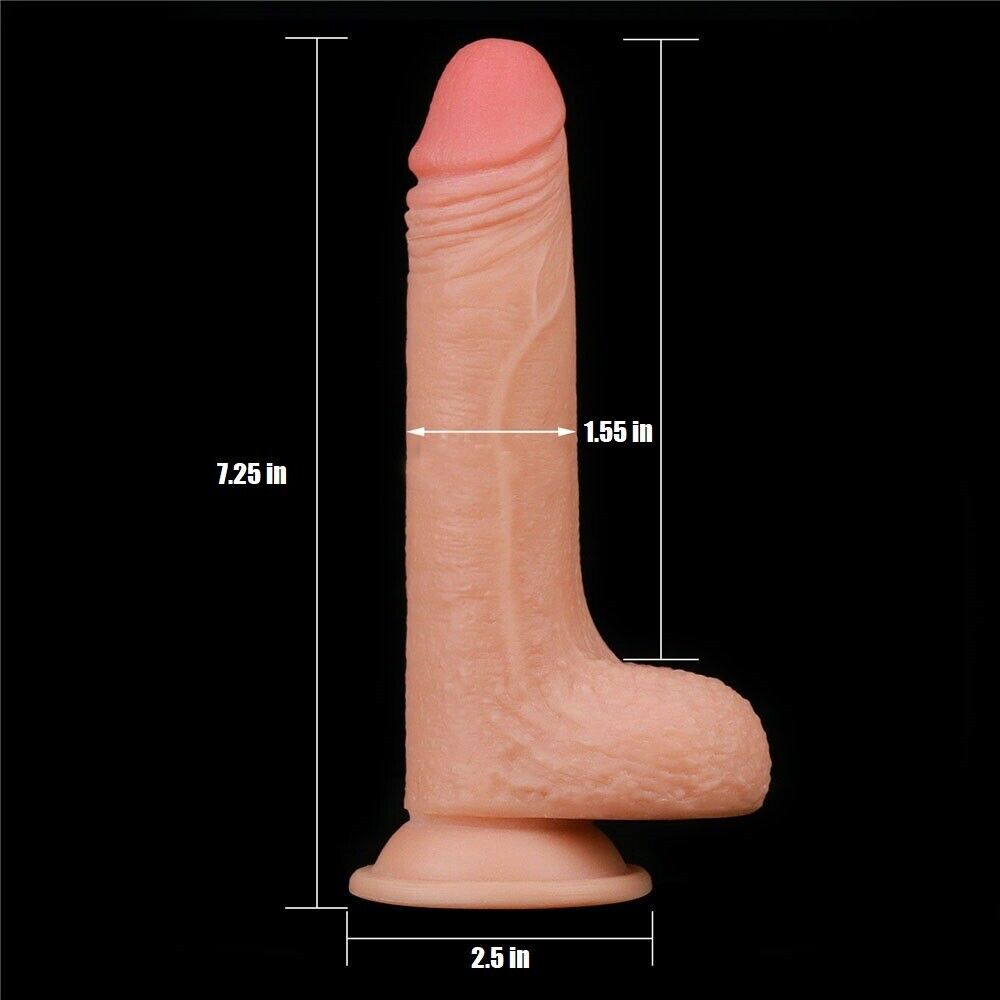 7" Bendable Realistic Soft Sliding Skin G-spot Anal Dildo Dong Suction Cup