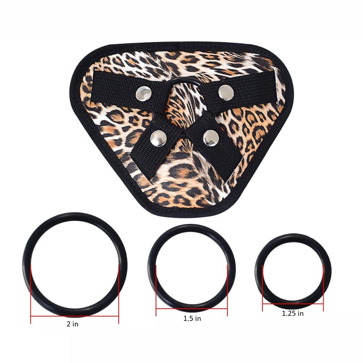 Leopard Print Adjustable Universal Strap-on Harness with O Rings Sex Toys