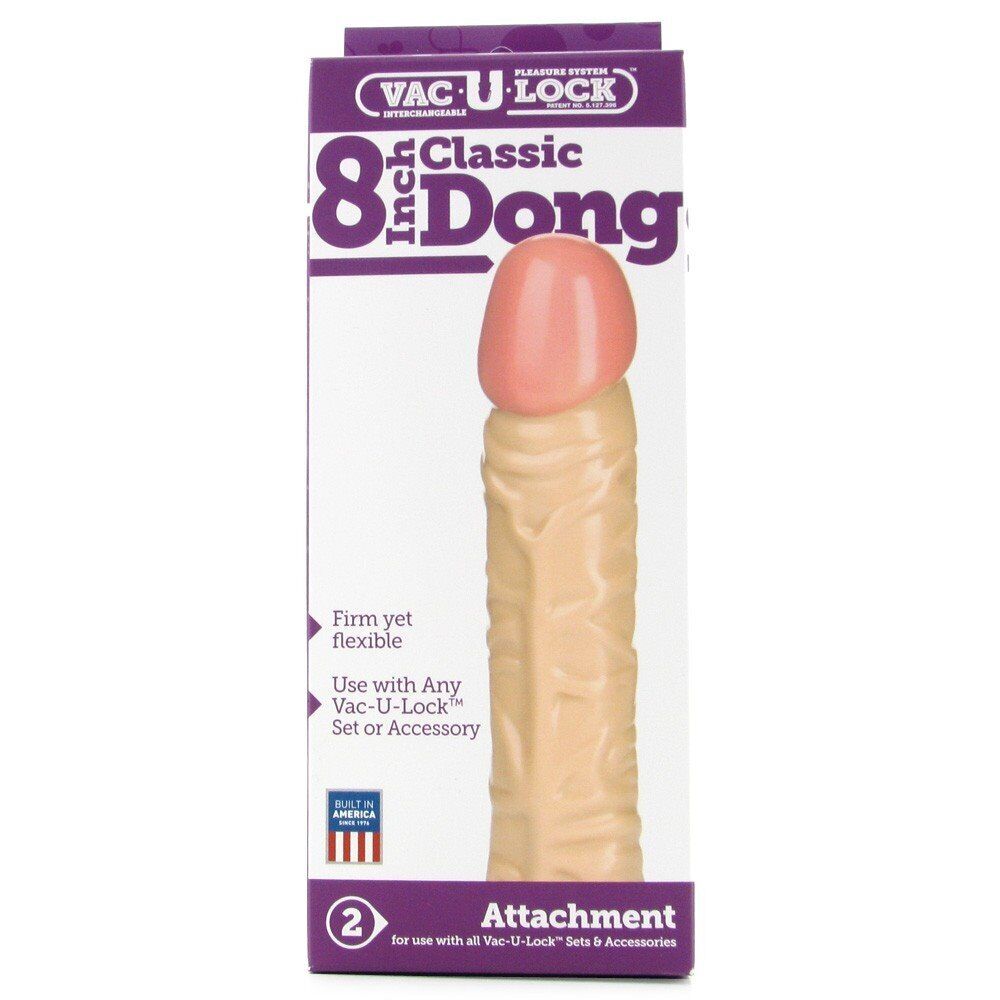 Doc Johnson 8" Classic Dong Realistic Vac-U-Lock Strap-on Dildo Dildo Attachment