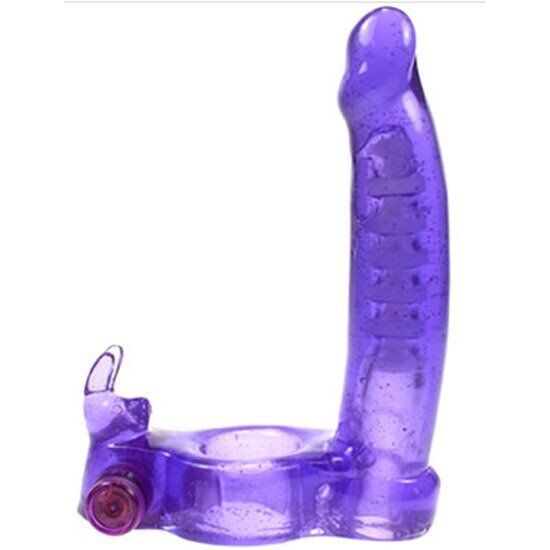 Vaginal Anal Double Penetrator Penetration Vibrating Rabbit Cockring Dildo Dong