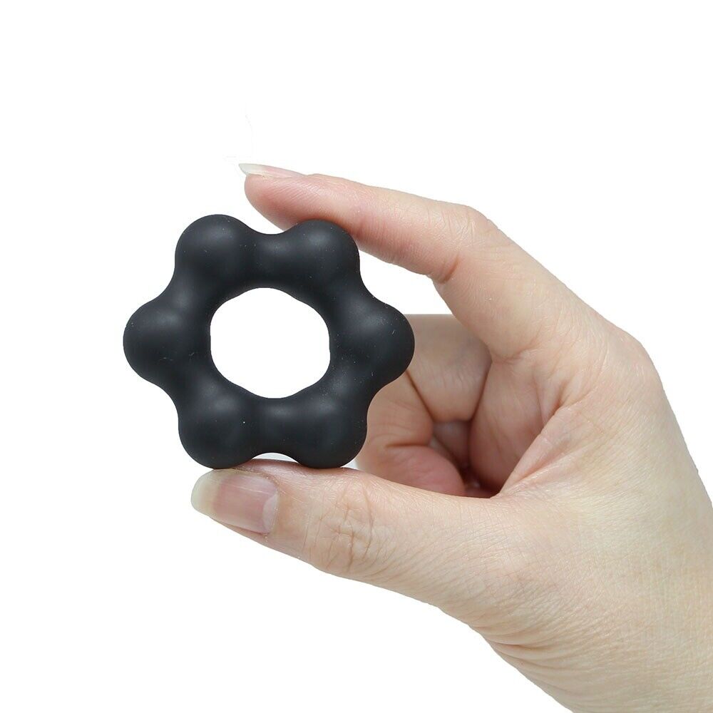 2 Stretchy Silicone Male Penis Enhancer Prolong Delay Sex Cock Ring Comb for Men