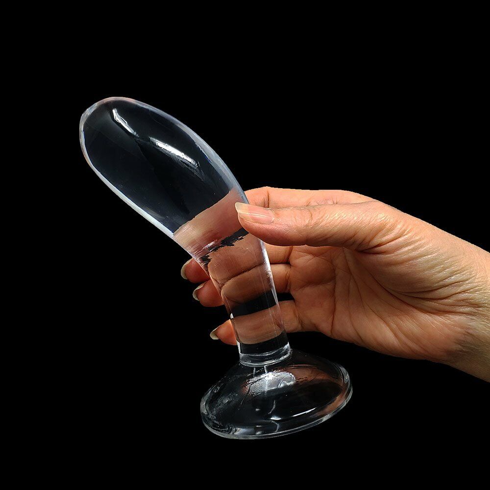 Clear Jelly P-spot Anal Butt Plug Dildo Prostate Massager Probe Suction Cup