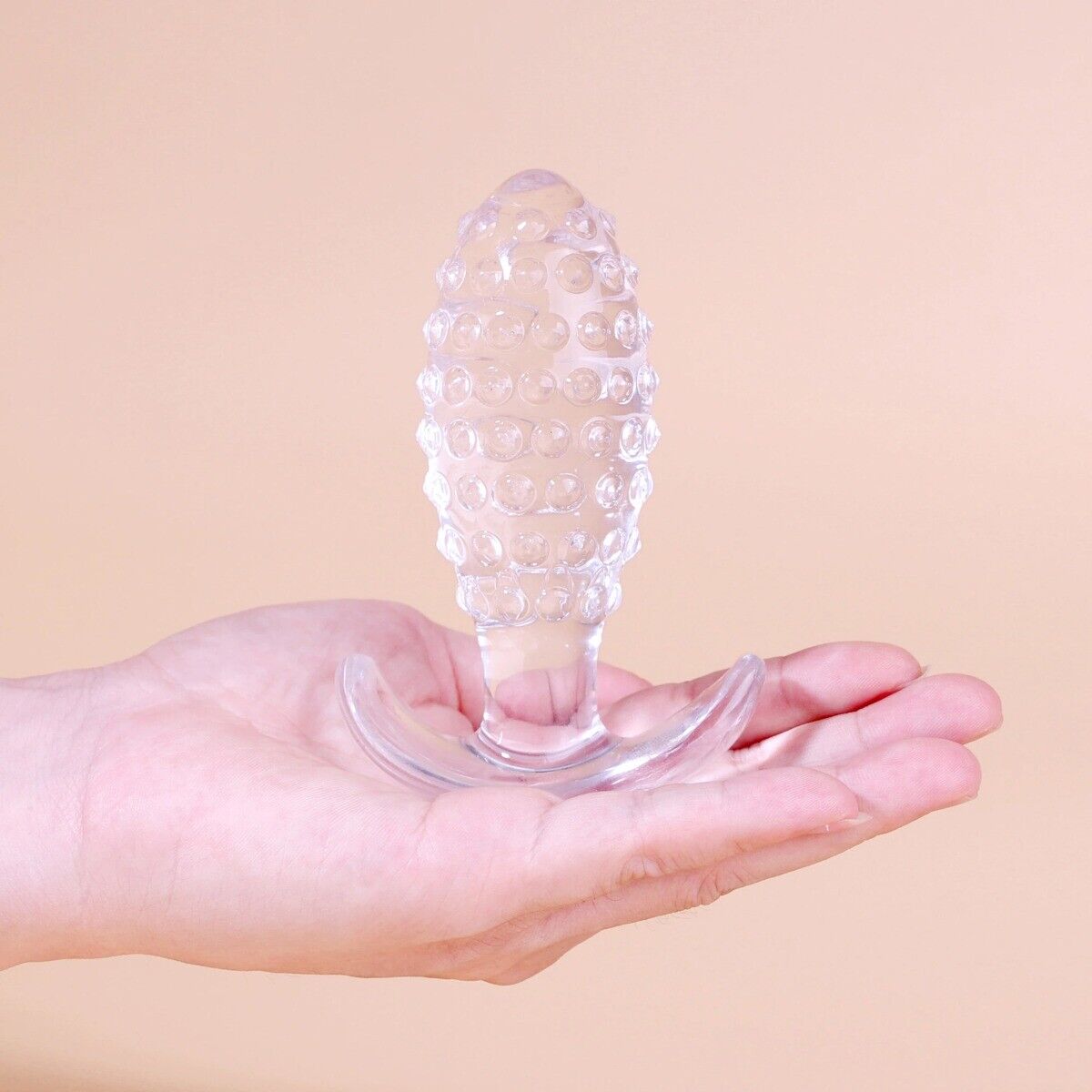 Soft squeezable Wearable Clear Nubby Anal Butt Plug Anal Play Sex Toys