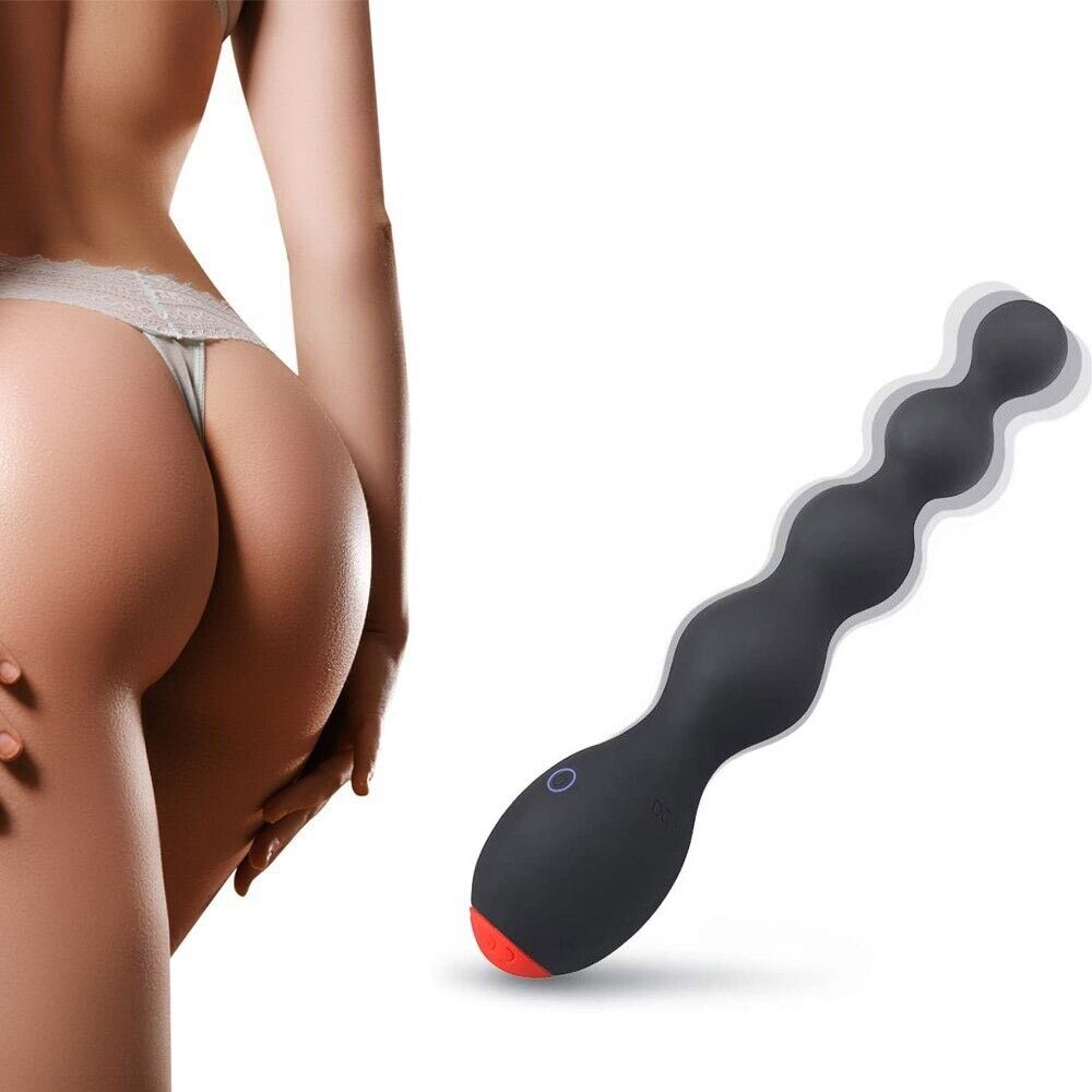 Silicone Rechargeable Vibrating Beaded Anal Plug Beads Vibrator Anal Sex Toys