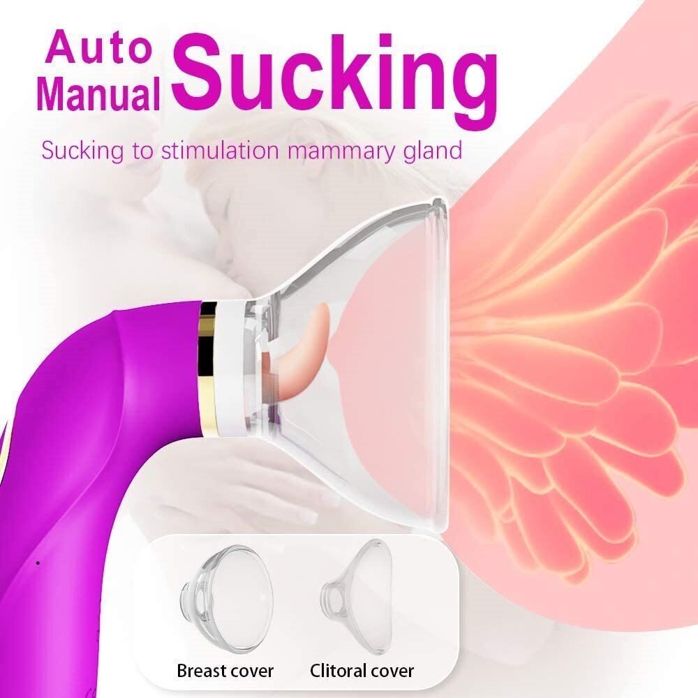 Automatic Tongue Oral Sex Clit Nipple Vaginal Pussy Pump Sucker G-spot Vibrator