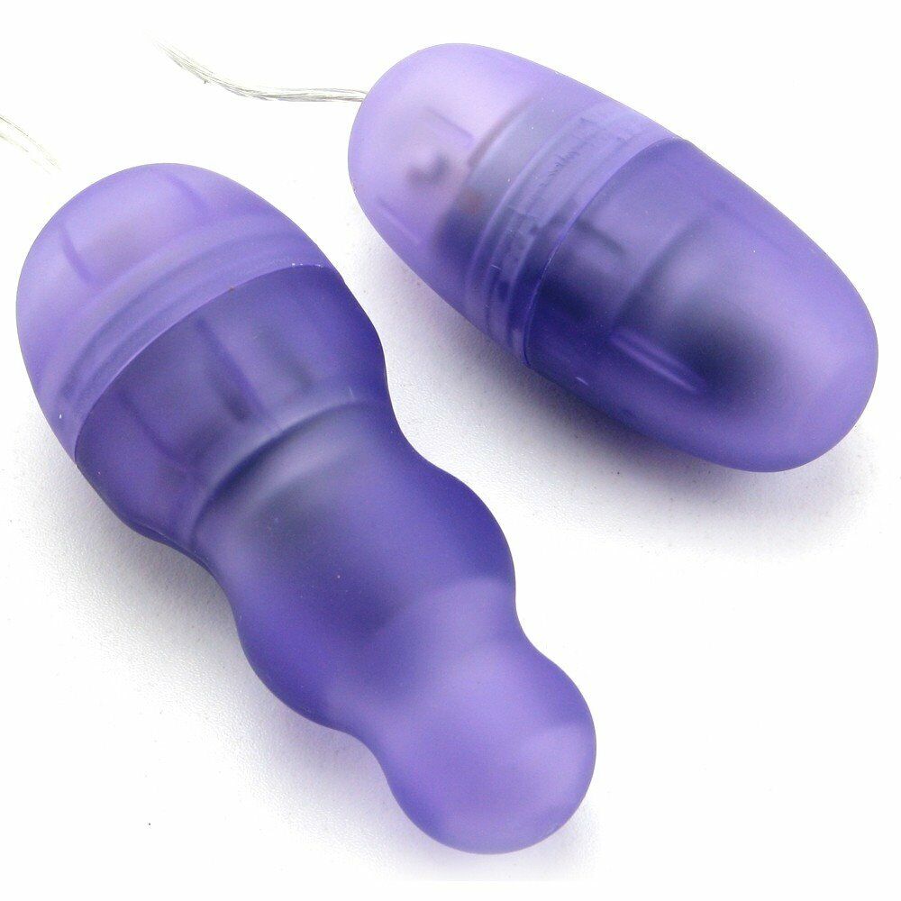 Dual Double Bullets Egg Vibe Clit Nipple Anal Vibrator Stimulator Sex-toys