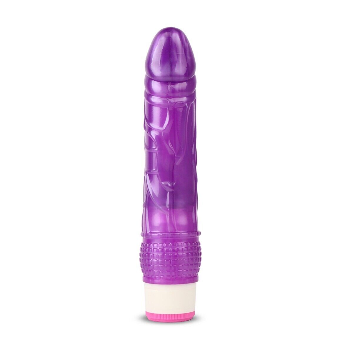 Purple Jelly Flexible Slim Realistic G Spot Anal Vibrator Dildo Massager