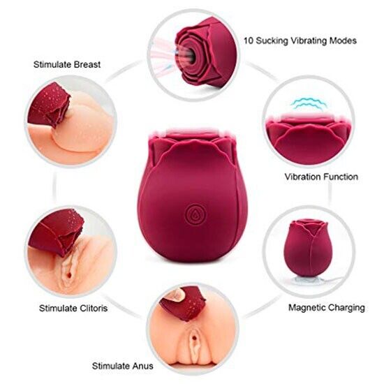 Sucking Rose Nipple Clitoral Vibrator Stimulator Oral Suction Sex Toys for Women