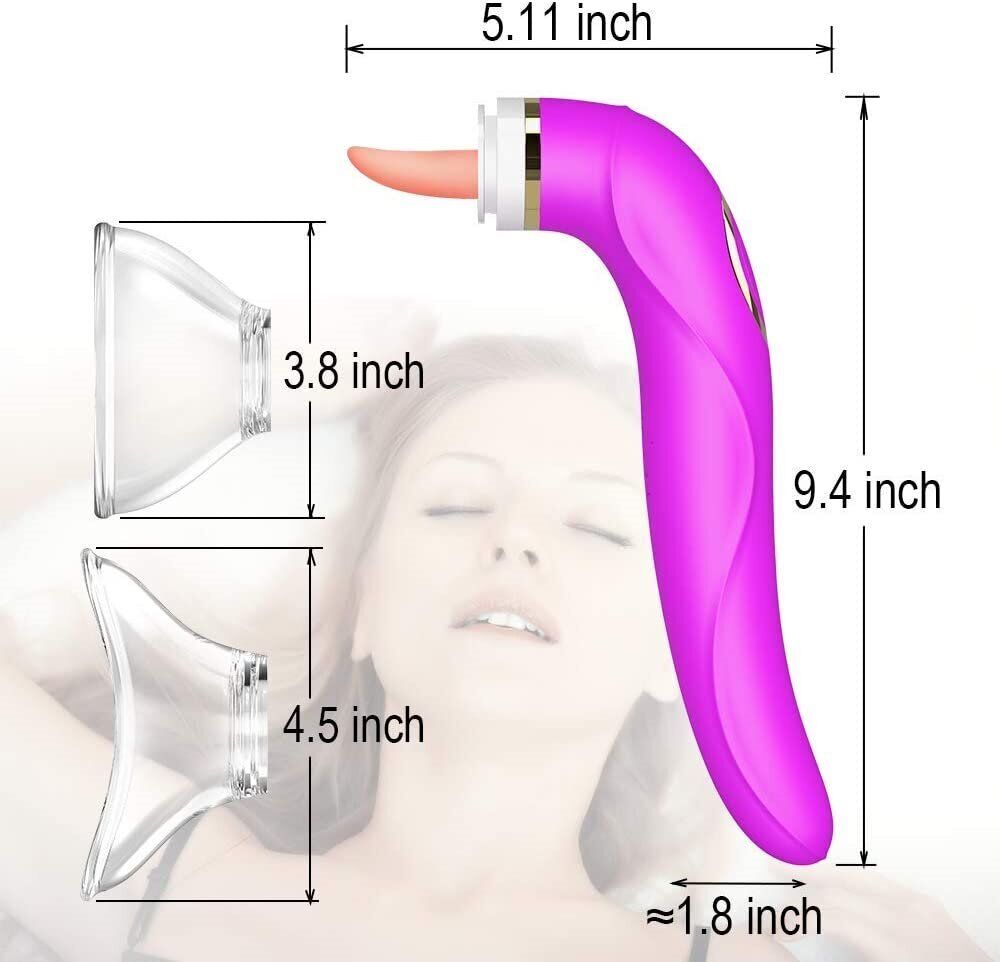 Automatic Tongue Oral Sex Clit Nipple Vaginal Pussy Pump Sucker G-spot Vibrator