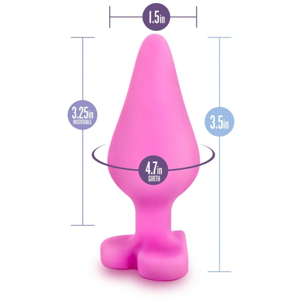 Naughty Candy Heart Be Mine Pink Silicone Anal Butt Plug Beginner Anal Sex Toy