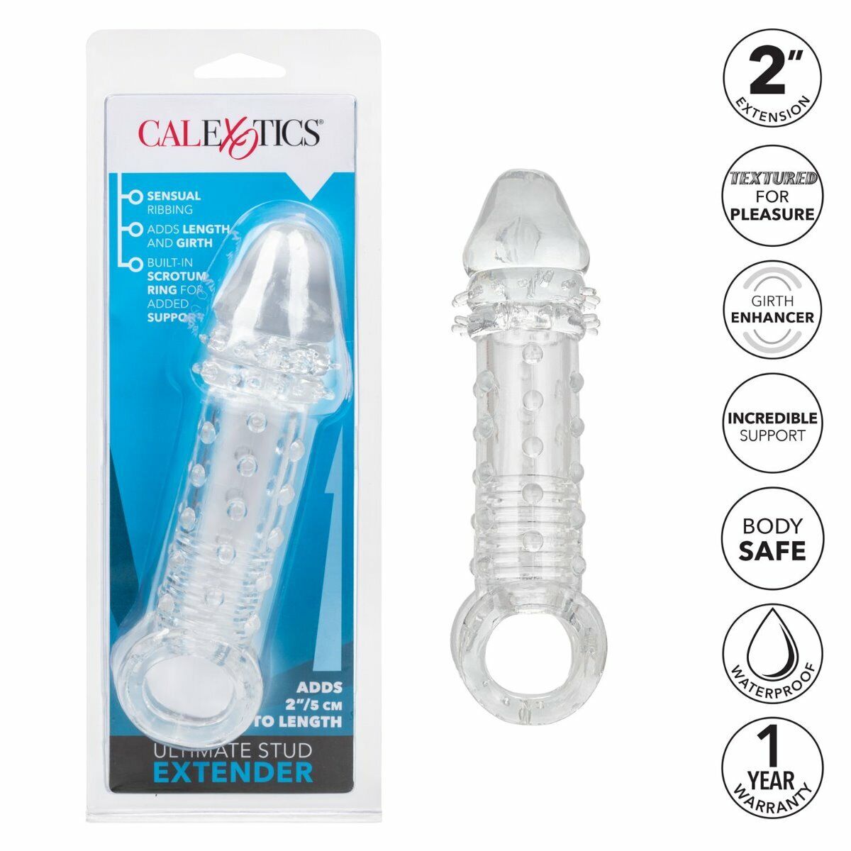 Add 2" Male Penis Cock Extension Sleeve Extender Length Girth Enhancer Enlarger