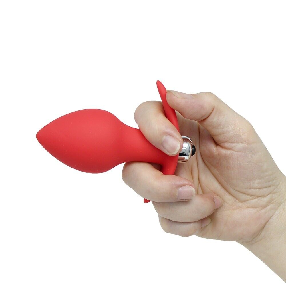 Silicone Vibrating Anal Butt Plug Vibrator Anal Trainer for Beginners Men Women