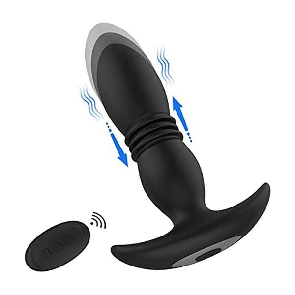 Rechargeable Wireless Remote Control Anal Vibe Butt Plug UP & DOWN Movement