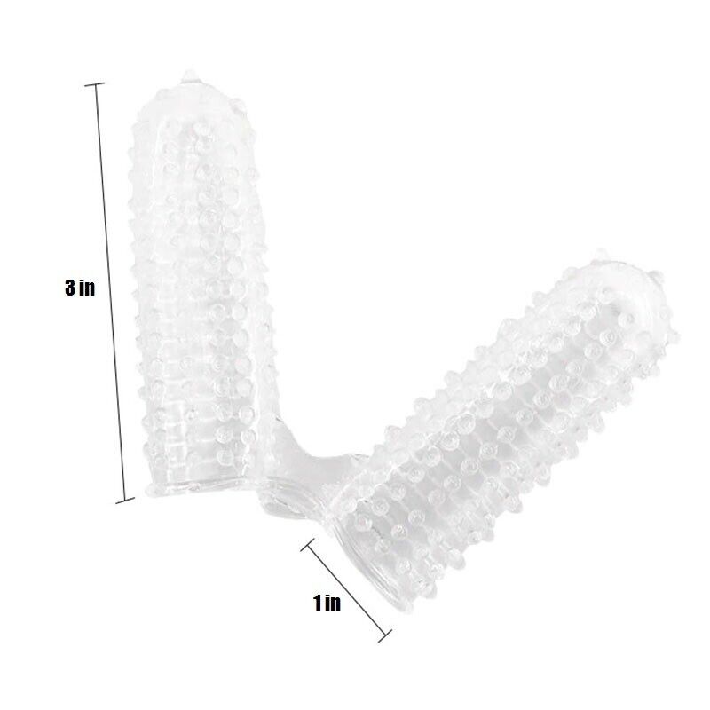 G-spot Clit Stimulation Double Finger Sleeve Fingering Sex Toys for Women Couple