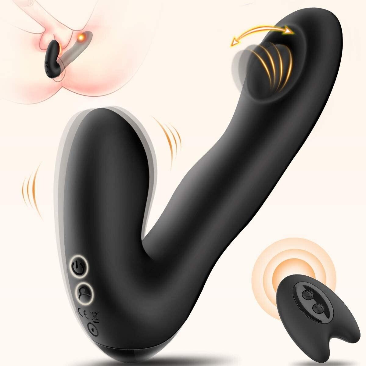 Wireless Remote Control Thumping Vibrating Prostate Massager Anal Stimulator