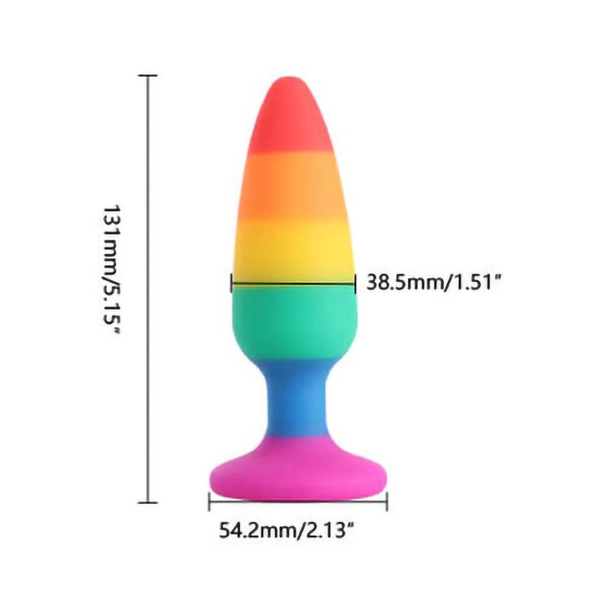 5.15" Silicone Rainbow Pride Anal Butt Plug Anal Play Sex Toys