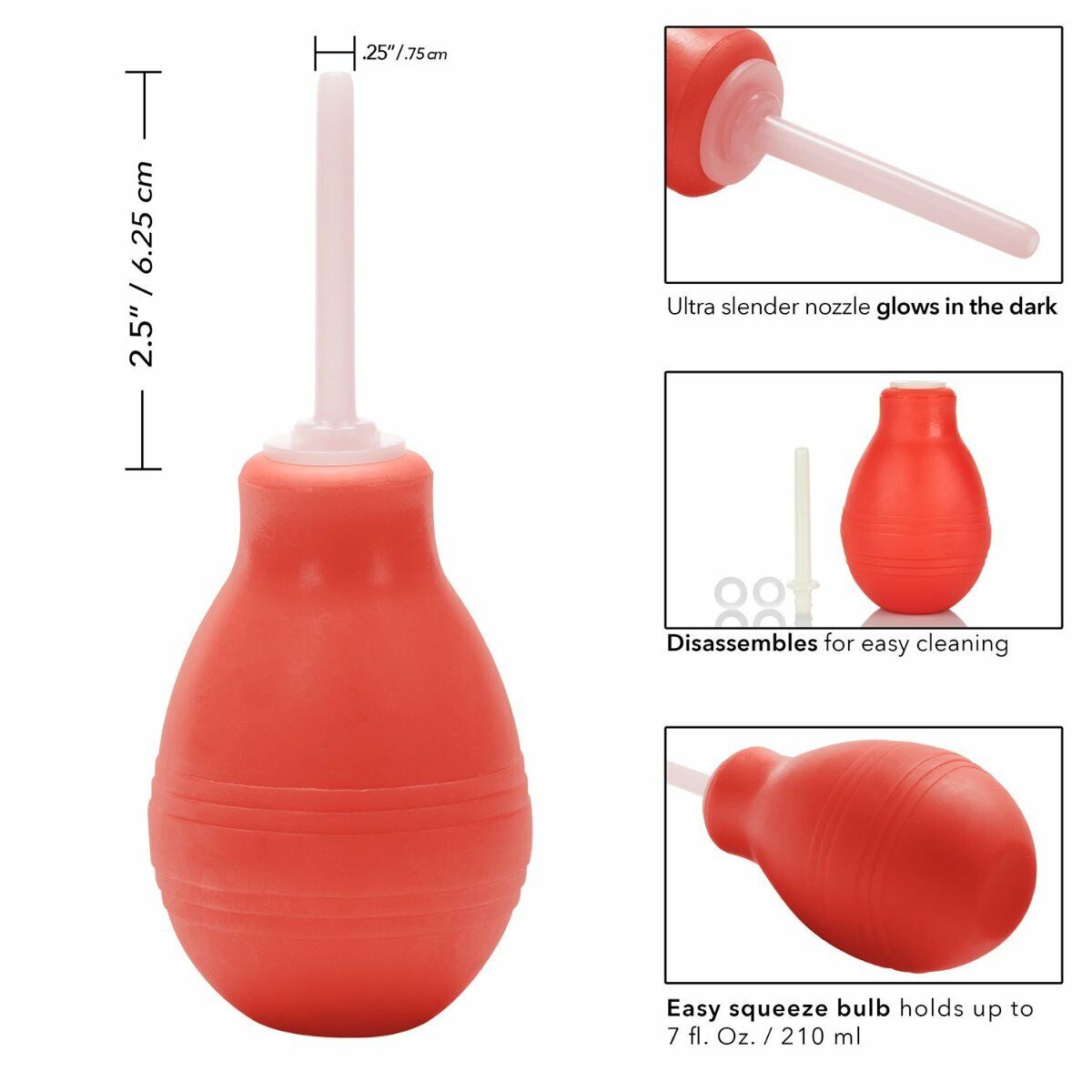 Unisex Anal Douche Bulb Anal Cleansing System w/ Glow-in-the-dark Applicator