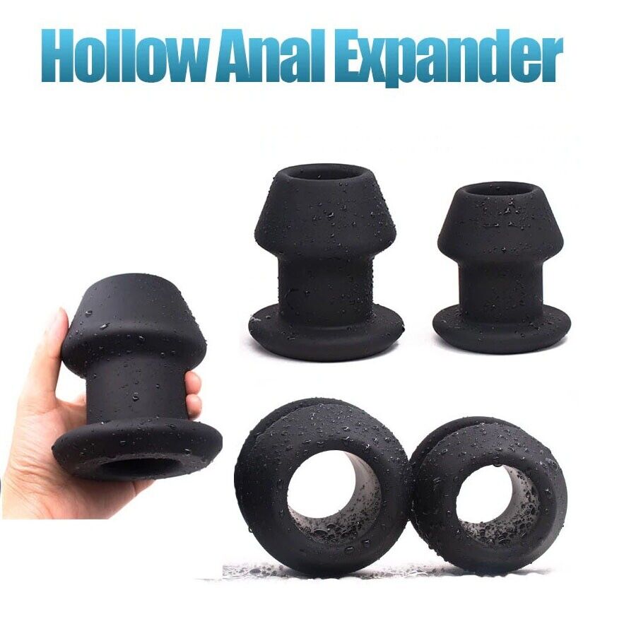 2Pk Silicone Full Access Peeker Hollow Anal Expanding Tunnel Dilator Butt Plugs