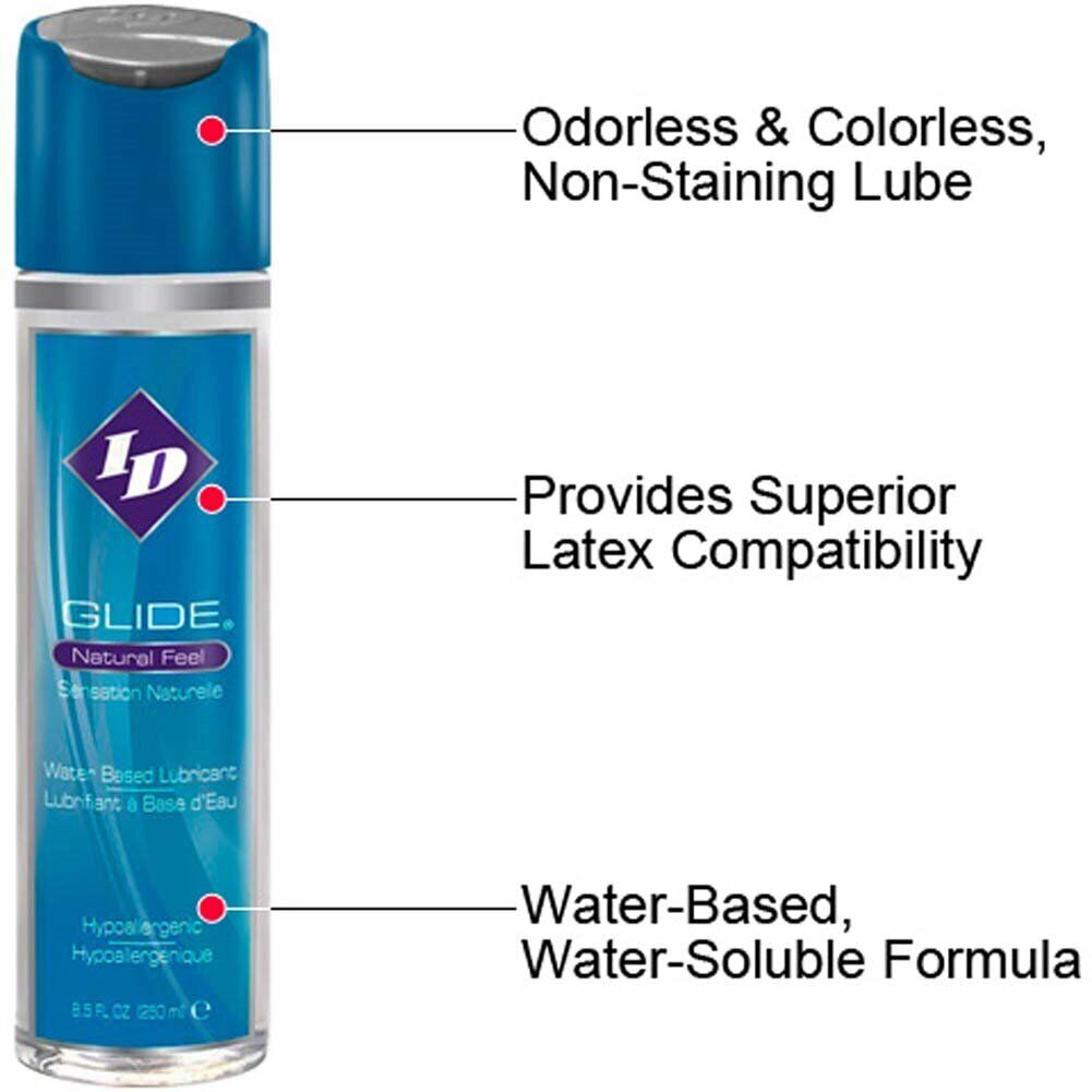 ID Glide Personal Lubricant Water-based Massage Lube 8.5 oz Bottle 250 ml