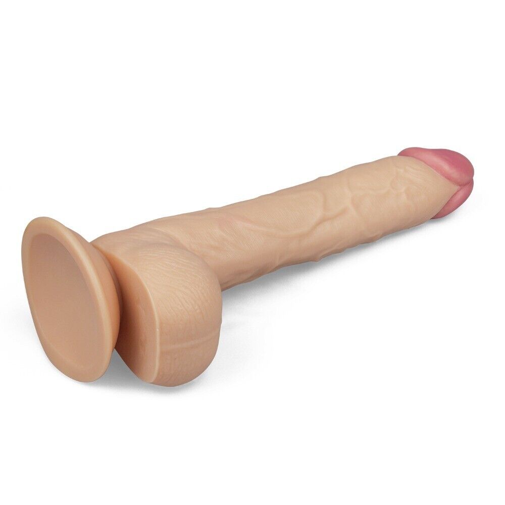 10" Realistic Huge XL Extra Large Dildo Dong King Cock with Balls Suction Cup