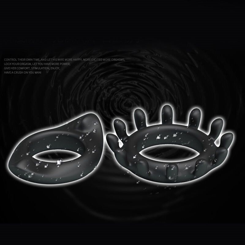 2 Stretchy Silicone Male Penis Erection Enhancer Delay Prolong Sex Cock Rings