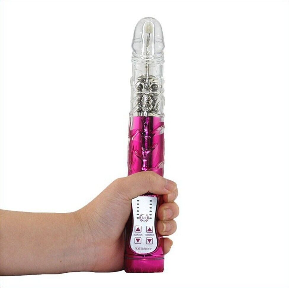 Clit G-spot Rotating Beads Vibrator Dildo Anal Rimming Sex Toy for Couples