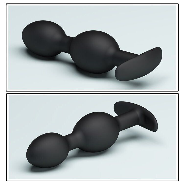 Silicone Wearable Hollow Anal Beads Butt Plug with Vibrating Weight Anal Trainer